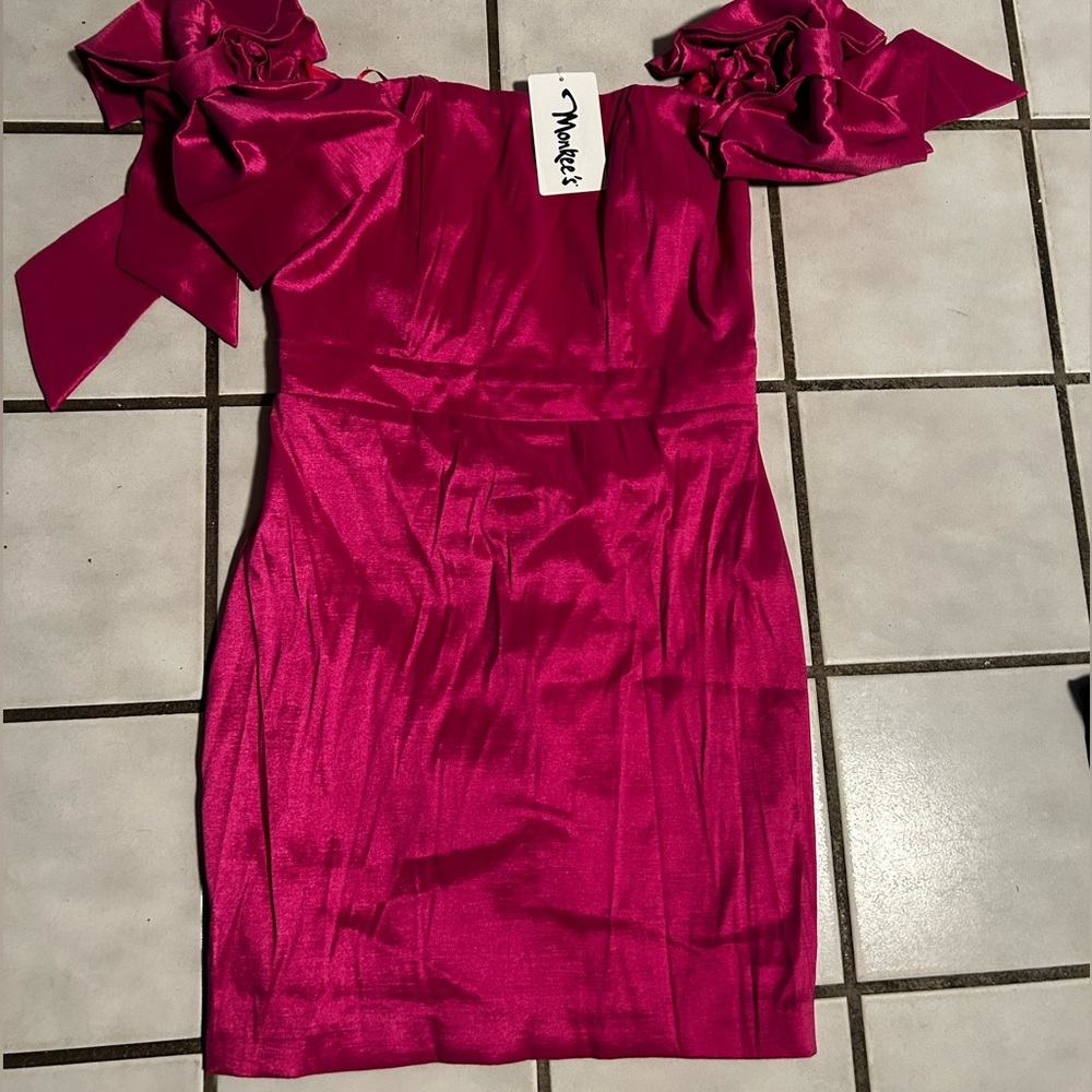 Nwt Bow Shoulder Taffeta Dress